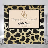 Aperturee - Aperturee Leopard Print Custom Name Happy 18th Birthday Backdrop